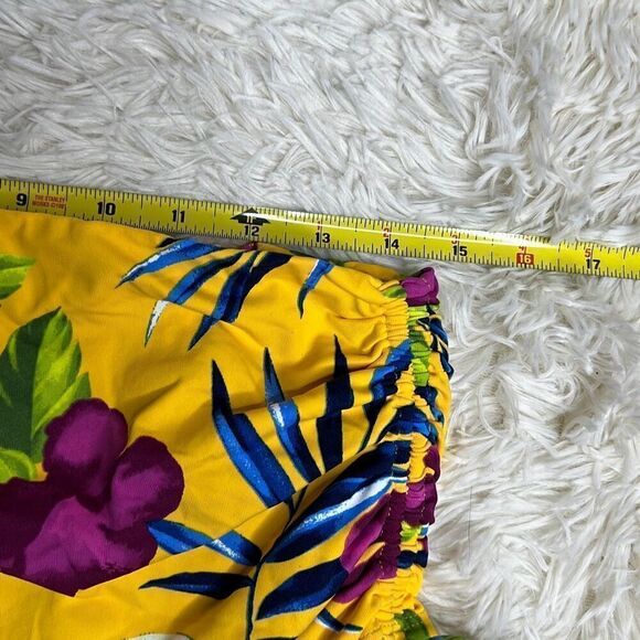 Tommy Bahama Side-Shirred Skirted Hipster Bikini Bottoms Yellow Floral Size Sma - Picture 7 of 8